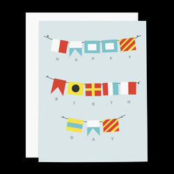 HBD Nautical Flags Greeting Card