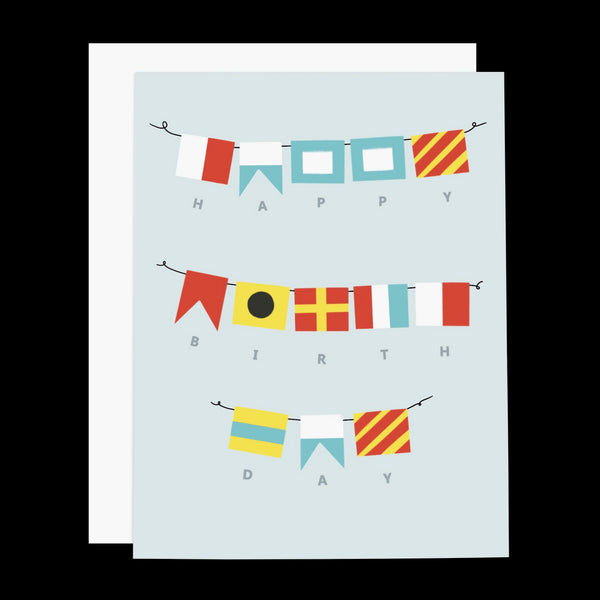 HBD Nautical Flags Greeting Card
