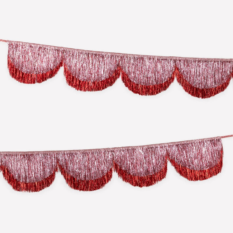 Pink Tinsel Scallop Garland