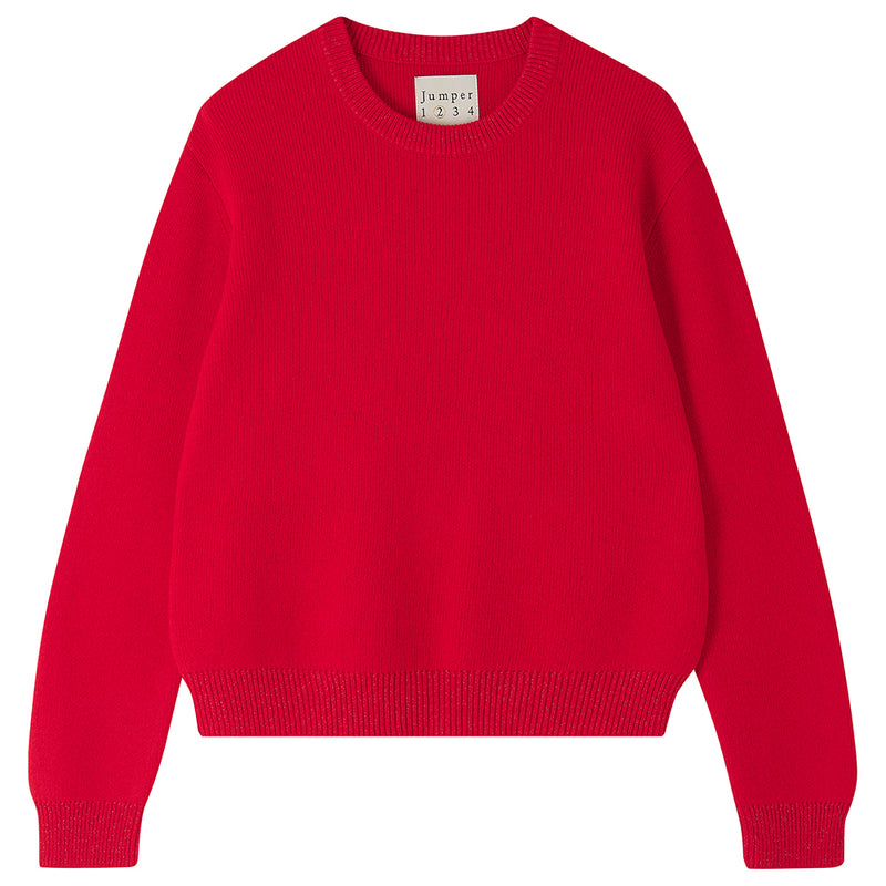 Contrast Lurex Rib Crew