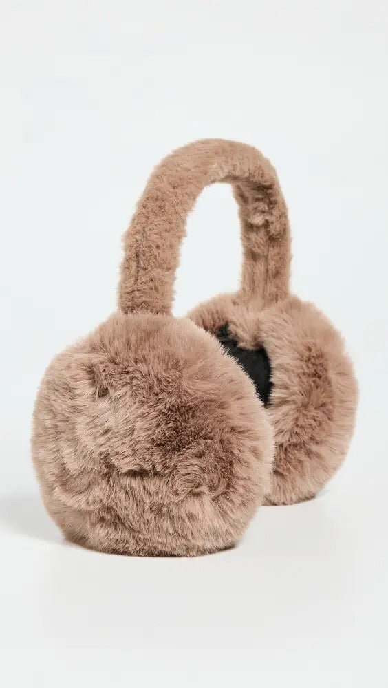Hat Attack Oversized Faux Fur Earmuff - Taupe