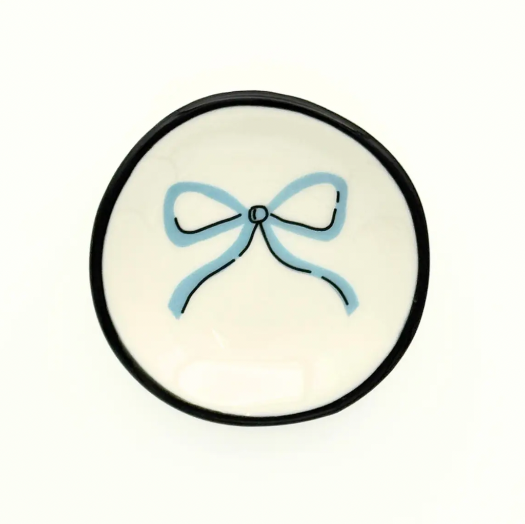 Pastel Blue Bow Ring Dish