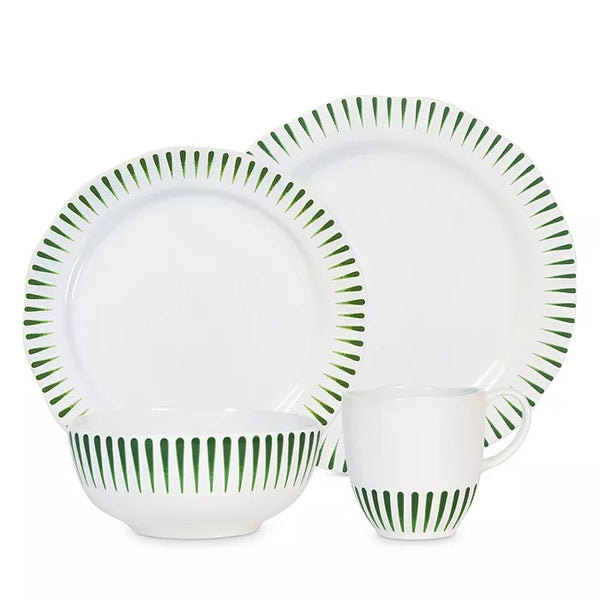 Sitio Stripe Dinner Plate Set - Basil