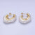 24K Gold Filled 30mm Shell Pearl Geometric J-Shaped Earrings
