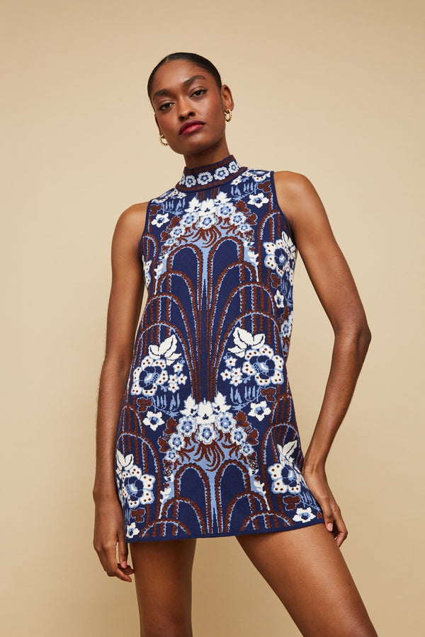 Ayla Mini Dress - Fontaine Navy