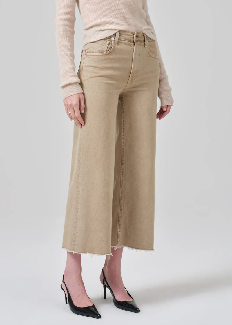 Lyra Wide Leg Crop - Porcini