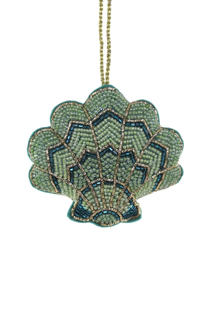 Tinsel Scalloped Shell Ornament