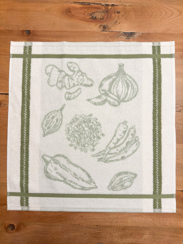 Epicurean Delights Kitchen Towel Set - Veggie Green