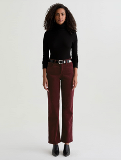Brinley Mid-Rise Straight Corduroy - Winery
