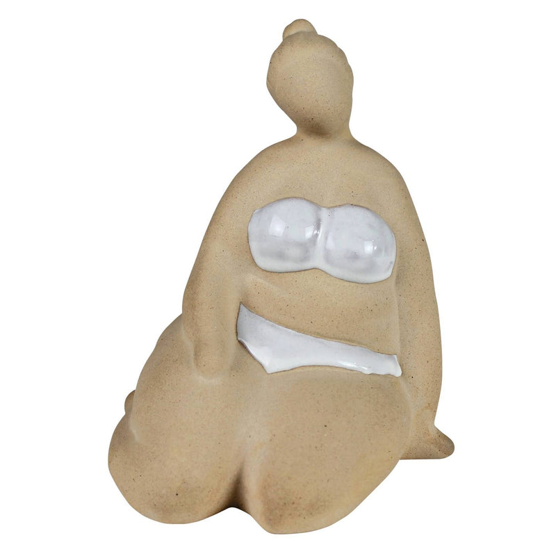 Ceramic Sitting Sunbathing Lady