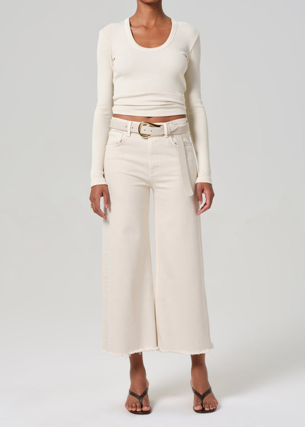 Lyra Wide Leg Crop - Almondette