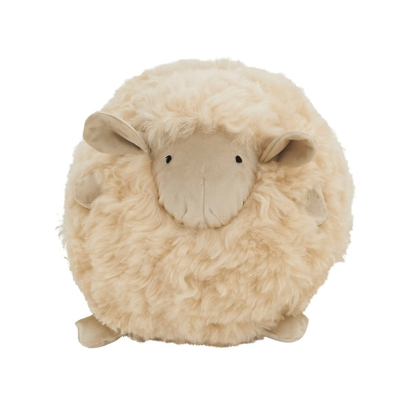 Lamby Stuffed Round Pillow - Natural