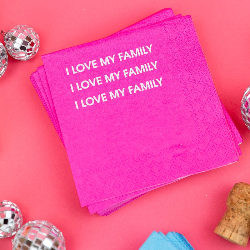 I Love My Family Cocktail Napkins