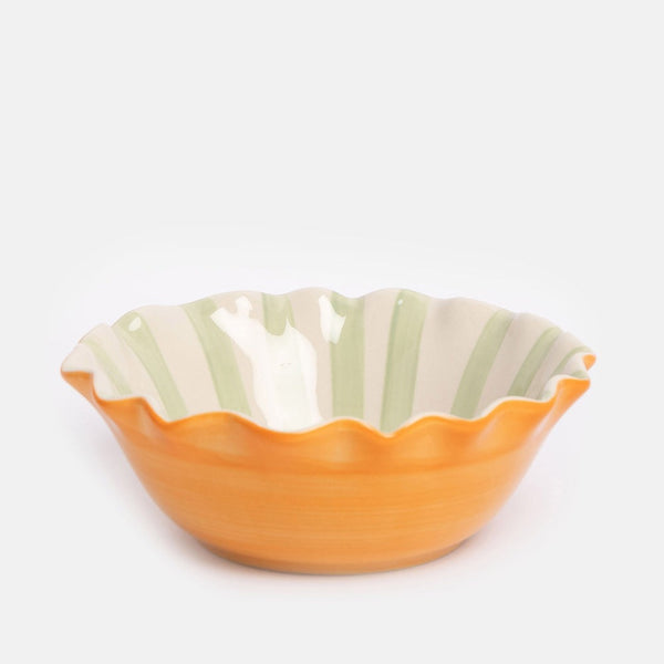 Orange Scallop Edge Hearts Cereal Bowl
