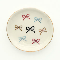 Multicolor Bows Round Trinket Tray