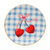 Gingham Cherry Round Trinket Tray