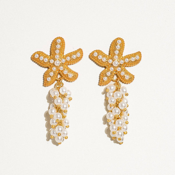 Lesia Starfish Pearl Earrings