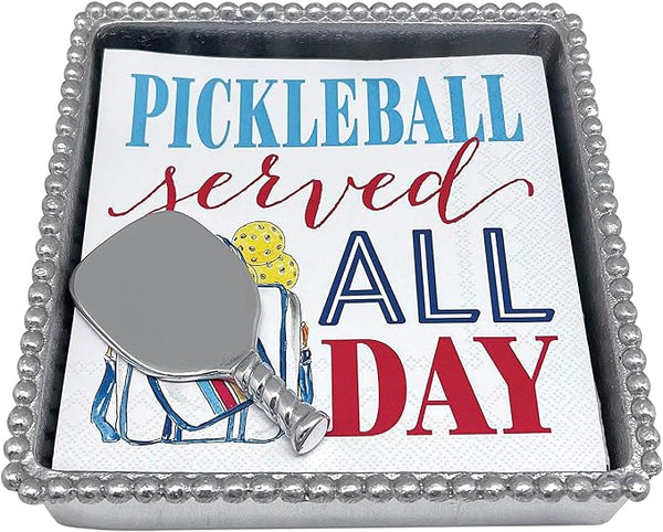 Pickleball Served All Day Beaded Napkin Box Set