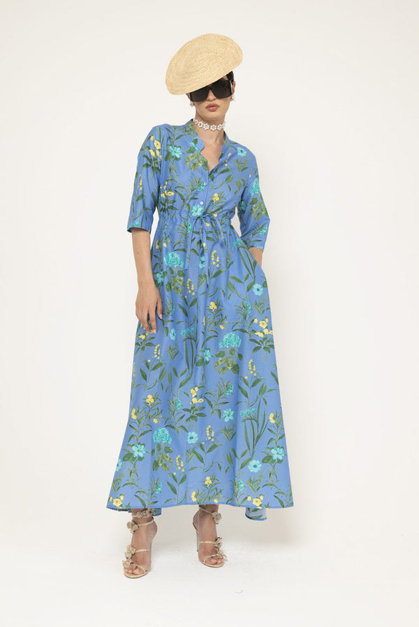 Margherita Dress - Blue Vine Floral