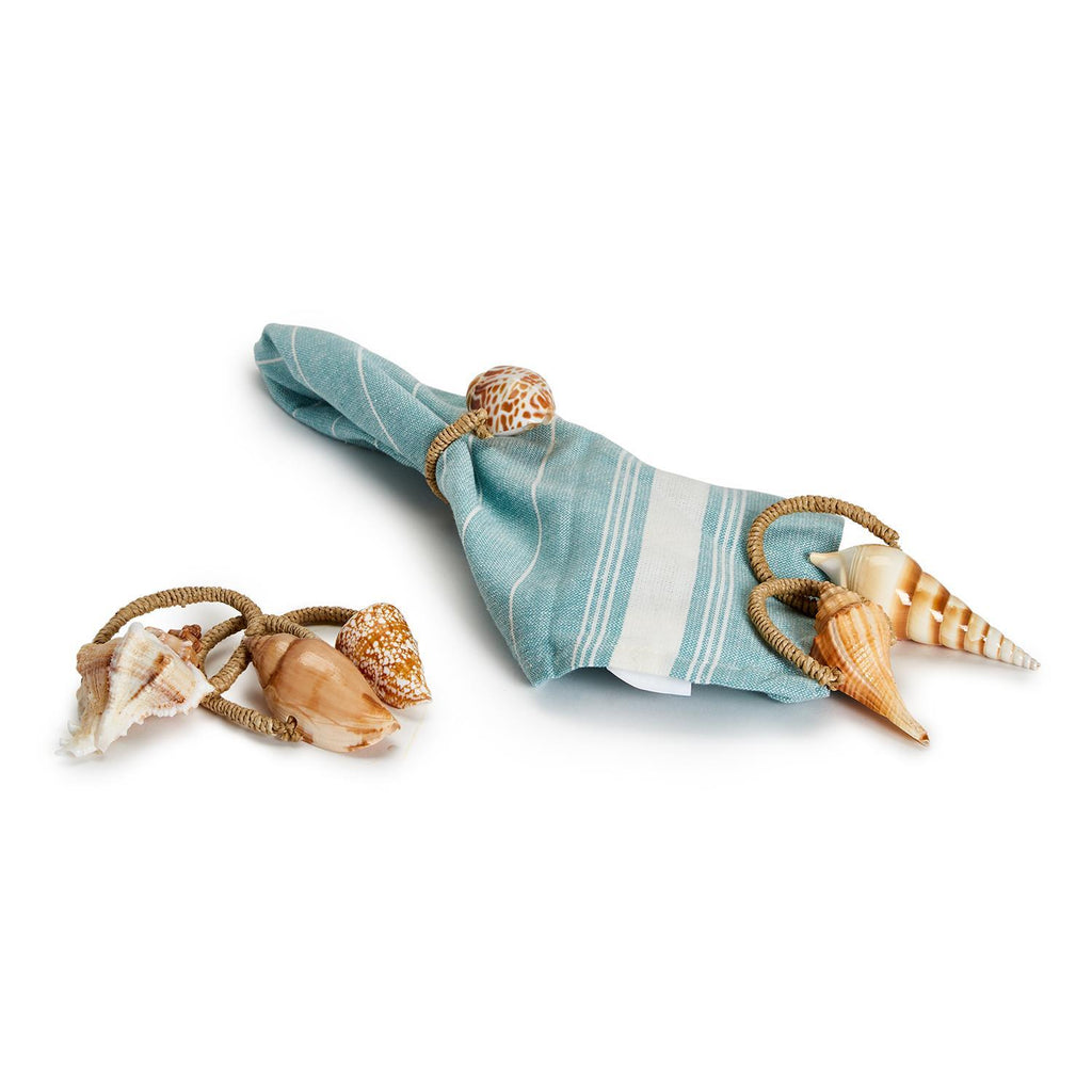 Two's Company Assorted Seashell Napkin Ring Set