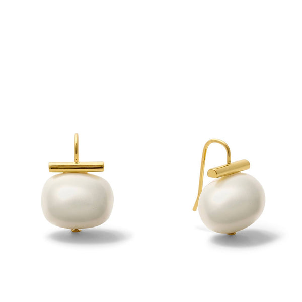 Statement Making Large Pebble Pearl Earrings