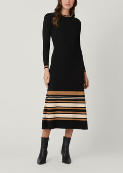 Shoshanna Landon Dress - Jet/Beige/Camel