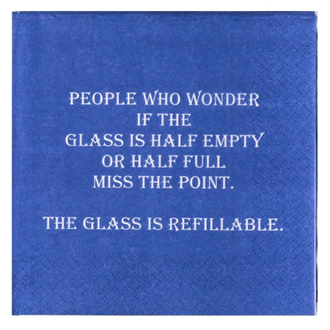 Mary Phillips Funny Cocktail Napkins - Glass Refillable