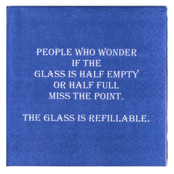Mary Phillips Funny Cocktail Napkins - Glass Refillable