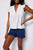 Embroidered Flutter Sleeve Top - White