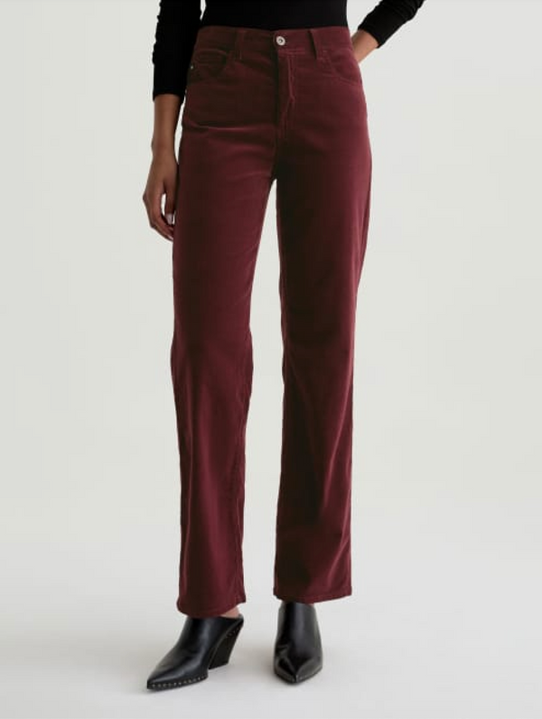 Brinley Mid-Rise Straight Corduroy - Winery