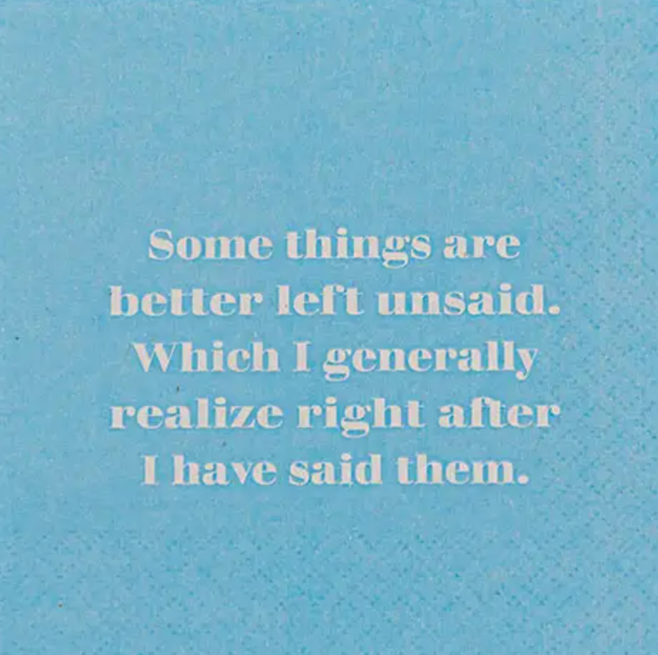 Better Left Unsaid Funny Cocktail Napkins