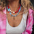 Red Colorful Beaded Necklace