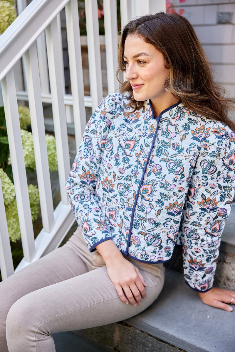 Button Front Jacket - French Floral