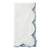 White Scalloped Napkin Set - Blue