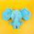 Small Elephant Plush Dog Toy