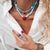 Red Heart & Howlite Bead Necklace - Big Heart