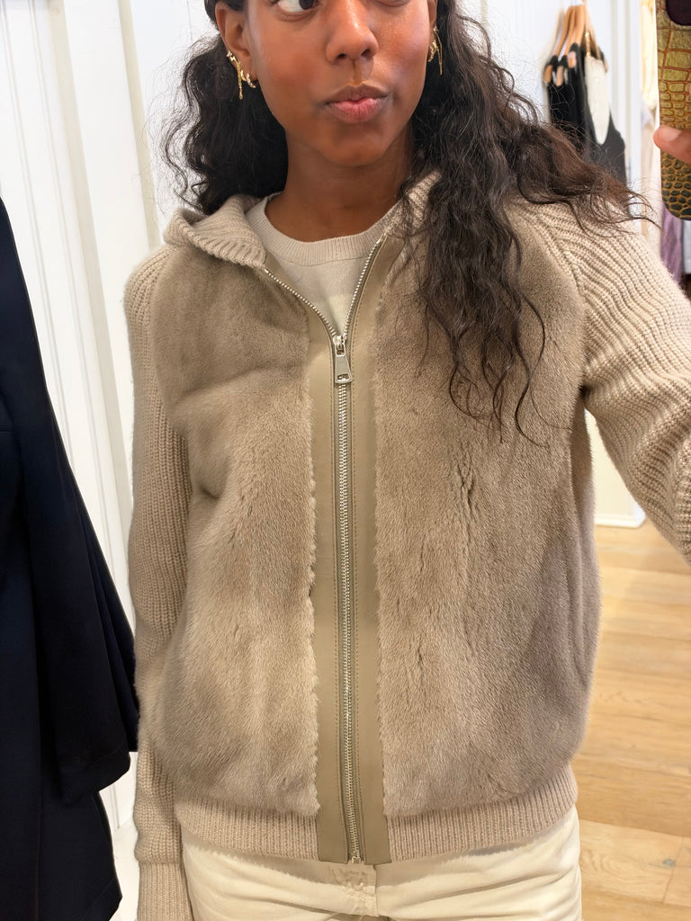 Mink Cashmere Jacket - Taupe