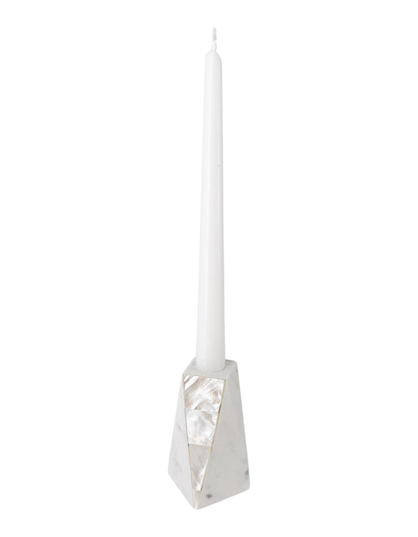 Anaya White Mother Of Pearl Candle Holder - Small