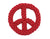 7" Peace Sign Rope Dog Toy - Red