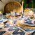 Ikat 60" x 120" Tablecloth - Blue/Pink