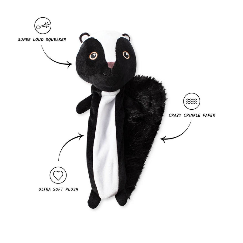 Wasn't Me Skunk Flat Plush Dog Toy