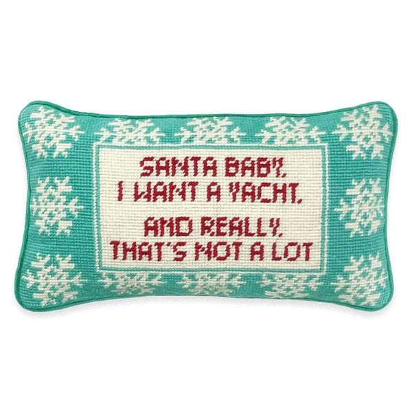 I Want A Yacht Needlepoint Pillow