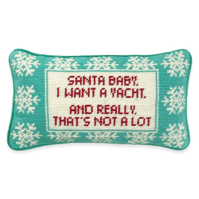 I Want A Yacht Needlepoint Pillow