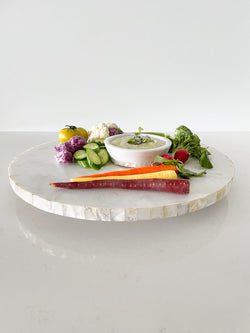 White Mother Of Pearl Marble Lazy Susan