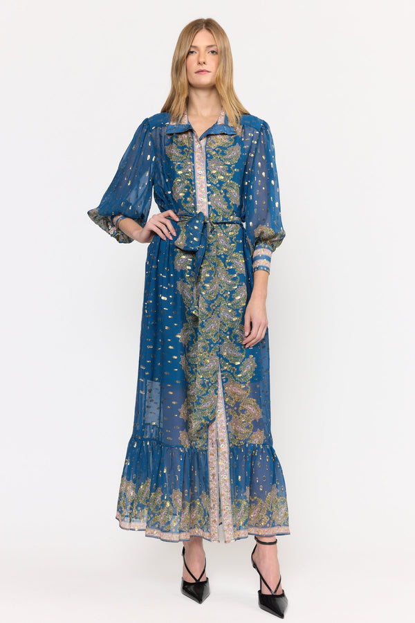 Agatha Dress - Prussian Paisley