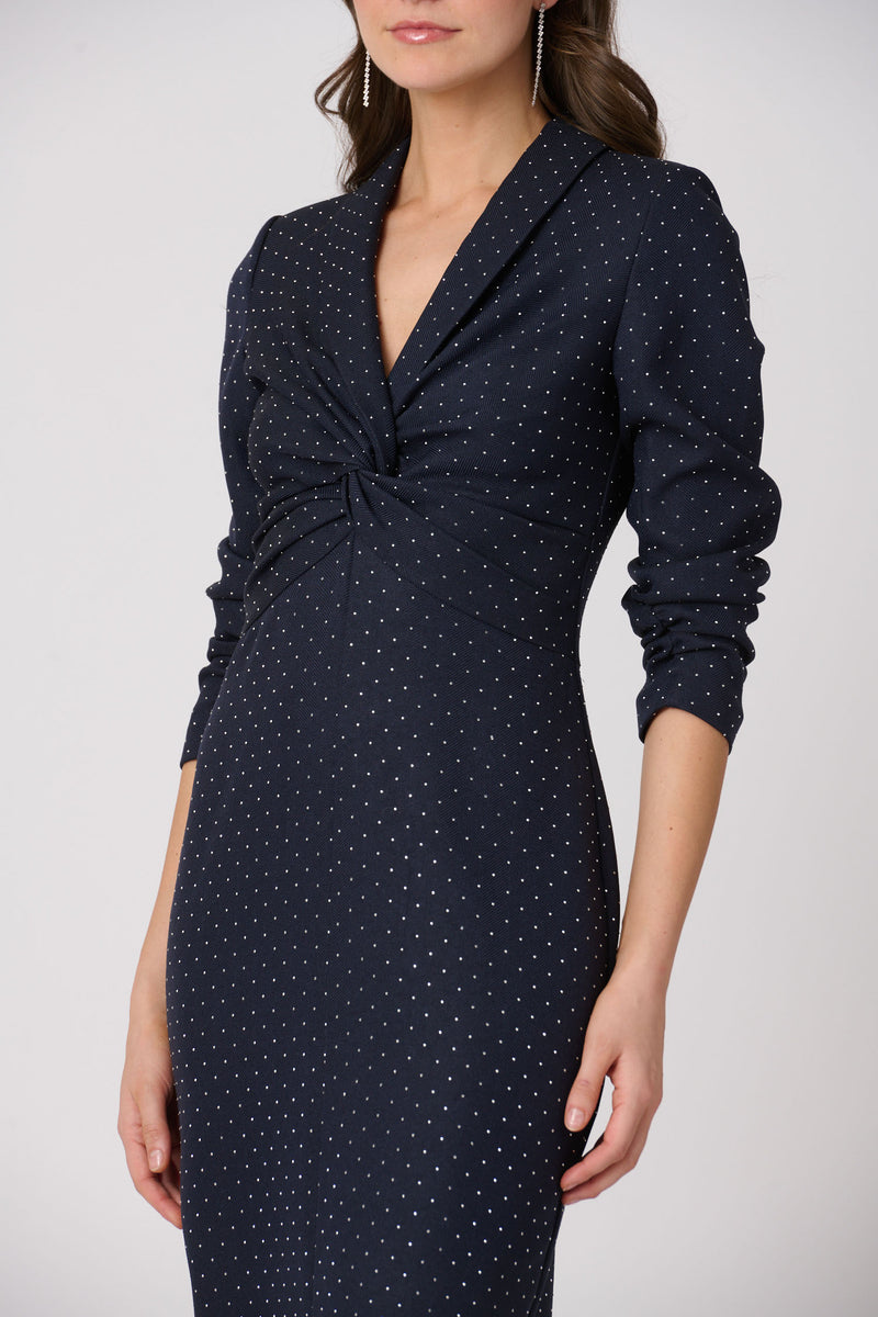 Shoshanna Midnight Asher Dress - Navy/Silver