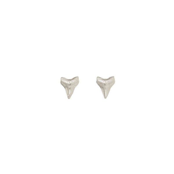 Catherine Weitzman Mini Shark Tooth Studs - Silver