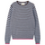 Cashmere Tipped Little Stripe Crew