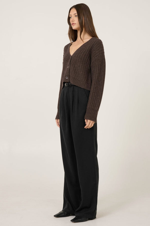 Polly Cashmere Cardigan - Coffee