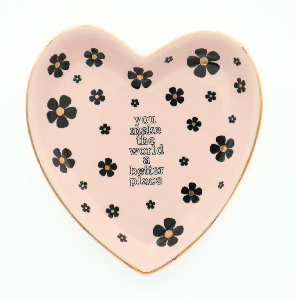 Make The World A Better Place Heart Trinket Tray